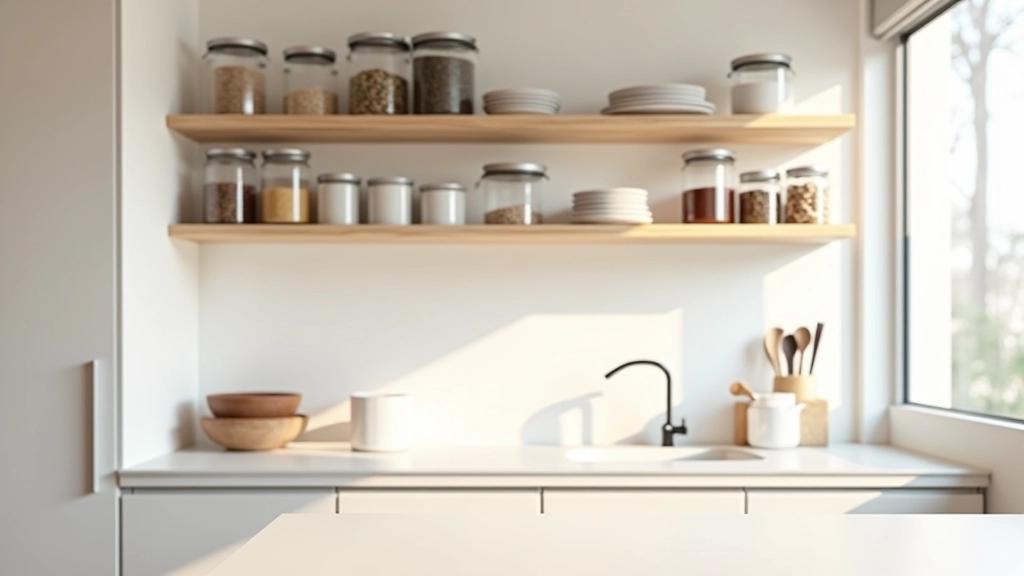 Kitchen with organized container systems and labeled storage