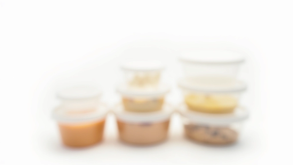 Various clear plastic food storage containers of different sizes stacked together